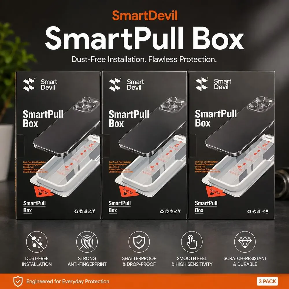 Lot 3 SmartDevil SmartPull Box Tempered Glass Screen Protector-iPhone 14 Pro Max